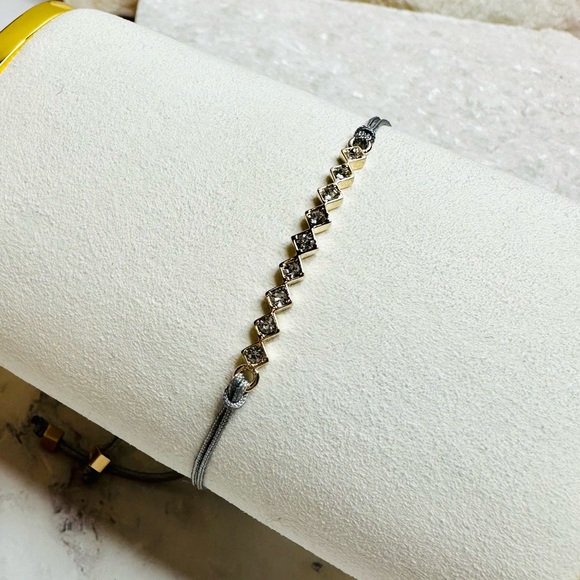 NEW! Jules Smith Delicate Gray Pavé Double-Strand Cord Bracelet - Picture 10 of 17